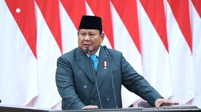 Presiden Prabowo Subianto di Sidang Tahunan MPR RI tahun 2025