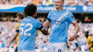 Pemain Manchester City Erling Haaland