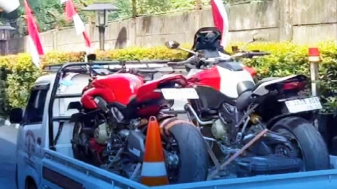 Motor Ducati yang disita KPK dalam OTT Wamenaker Immanuel Ebenezer