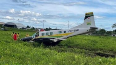 Pesawat milik Bunga Persada kecelakaan di Bandara Moses Kilangin Timika