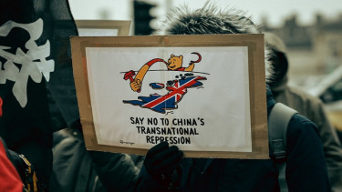 kampanye menolak represi transnasional China di Inggris