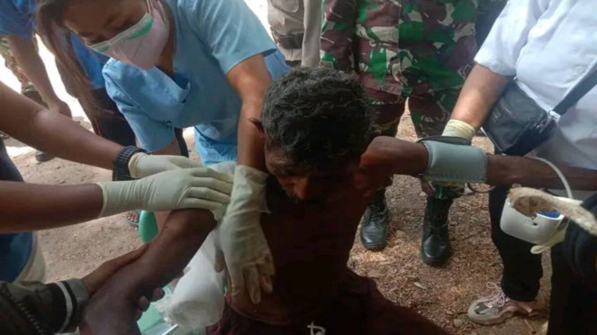 Paulus Oki warga yang terluka akibat bentrok di perbatasan Timor Leste