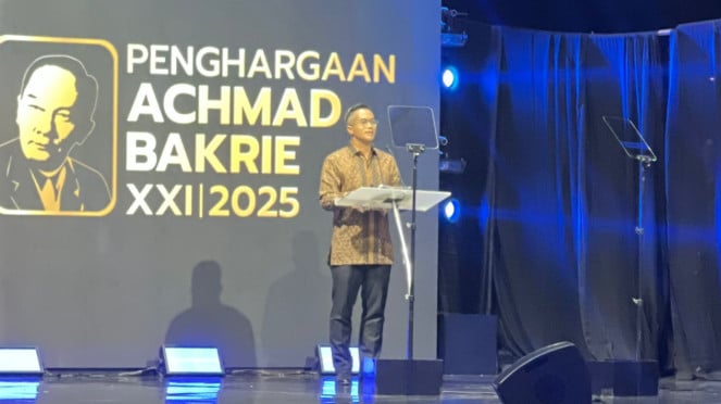 Anindya Bakrie memberikan sambutan di malam puncak PAB ke-21 Tahun 2025