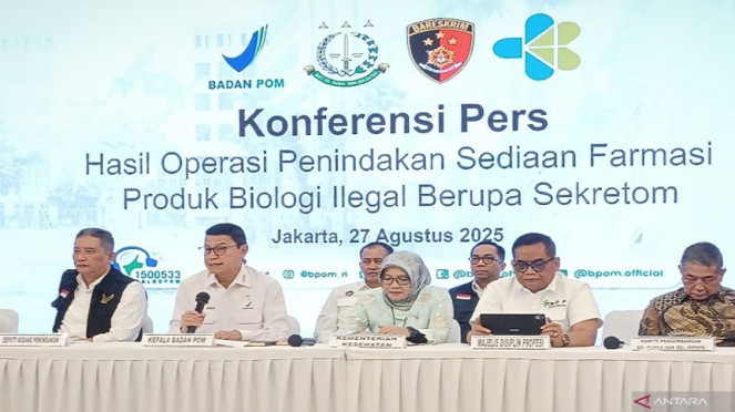 Kepala BPOM Taruna Ikrar merilis kasus penindakan sekretom di Magelang