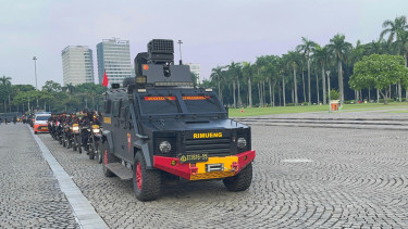 Foto pasukan patroli skala besar Polda Metro Jaya
