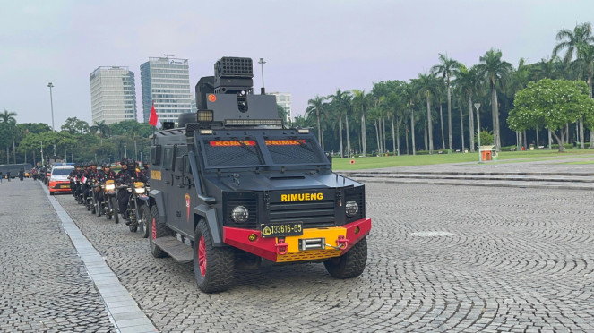 Foto pasukan patroli skala besar Polda Metro Jaya