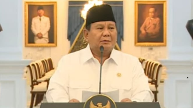 Presiden Prabowo Subianto jumpa pers terkait demo besar