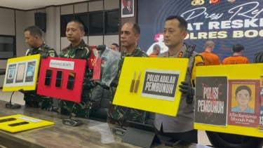 Kapolres Bogor AKBP Wikha Ardilestanto dalam konferensi pers kasus Mako Brimob Cikeas