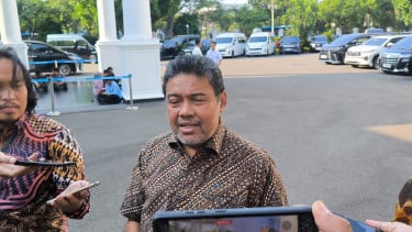 Presiden KSPI sekaligus Partai Buruh, Said Iqbal di Kompleks Istana Kepresidenan