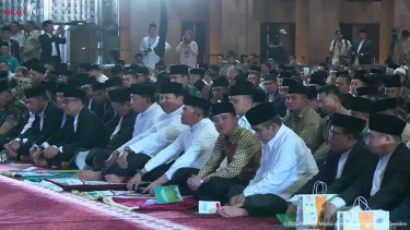 Presiden dan Wapres RI, Prabowo Subianto-Gibran Rakabuming Raka menghadiri peringatan Maulid Nabi Muhammad SAW di Masjid Istiqlal 