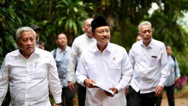 Mensos Saifullah Yusuf alias Gus Ipul menemui Presiden RI Prabowo Subianto di Hambalang, Bogor
