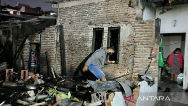Kondisi rumah yang terbakar di Jomblang Perbalan, Kota Semarang