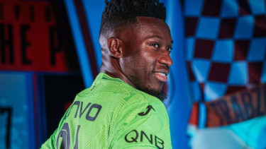 Kiper Trabzonspor Andre Onana, Jakarta International Stadium (JIS), Kiper Manchester United, Andre Onana, Pemain Lion City Sailors rayakan gol, Ole Romeny, Indonesia vs China di Kualifikasi Piala Dunia 2026, Bek PSM Makassar, Yuran Fernandes