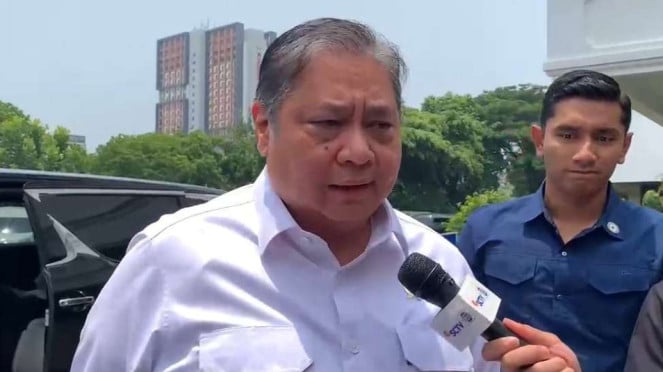 Menko bidang Perekonomian, Airlangga Hartarto di Kompleks Istana Kepresidenan 