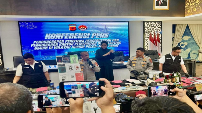 Kapolda Jabar merilis kasus demonstrasi ricuh di kantor DPRD Jabar