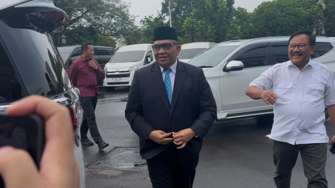 Wasekjen Partai Demokrat, Afriansyah Noor di Kompleks Istana Kepresidenan