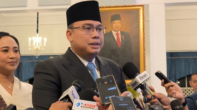 Kepala Badan Komunikasi Pemerintah, Angga Raka Prabowo di Istana Negara 