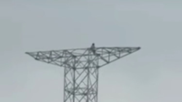 Pria di Koja nekat manjat menara sutet