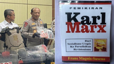 Polda Jatim menyita buku-buku dari para tersangka kerusuhan di Sidoarjo