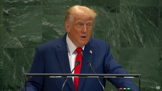 Presiden AS Donald Trump berpidato di Sidang Umum PBB ke-80.
