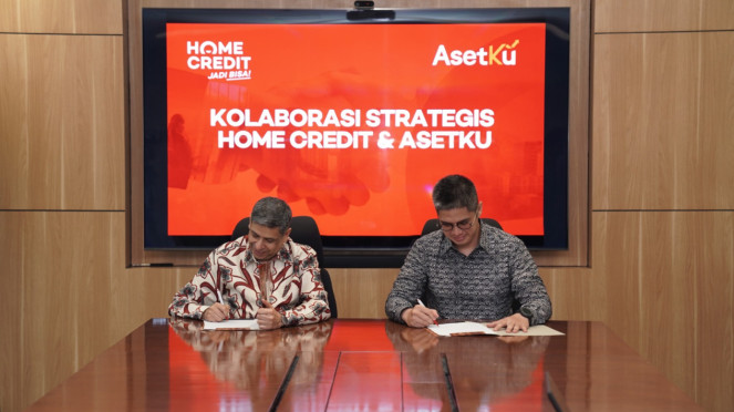 Kerja sama home kredit dan Asetku.