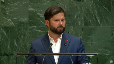Presiden Chile Gabriel Boric saat berpidato di Sidang Umum PBB ke-80