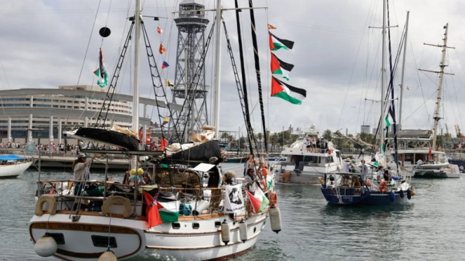 Global Sumud Flotilla, relawan dari 44 negara berlayar ke Gaza dari Barcelona