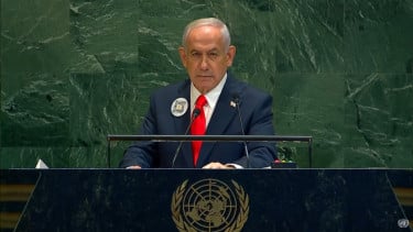 Perdana Menteri Israel Benjamin Netanyahu pidato di Sidang Majelis Umum PBB