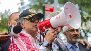 Presiden Kolombia, Gustavo Petro mengikuti aksi mendukung Palestina di New York