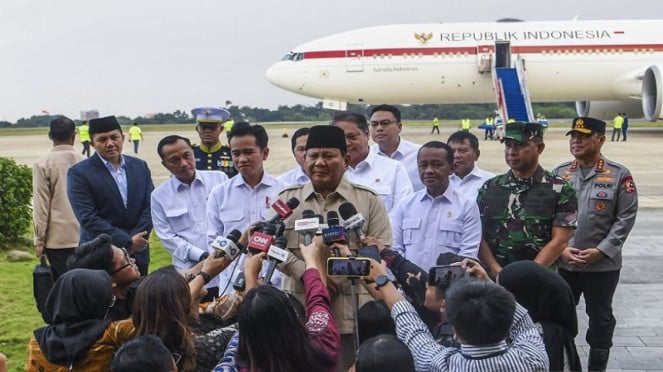 Presiden Prabowo Subianto diwawancarai wartawan usai lawatan ke PBB