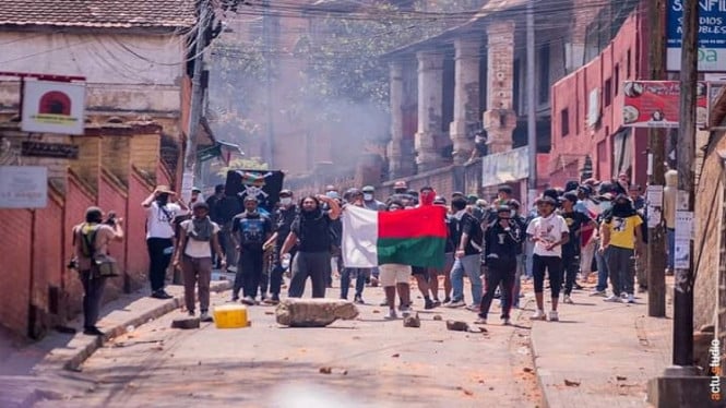 Aksi demonstrasi GenZ di Mandrosoa, Madagaskar