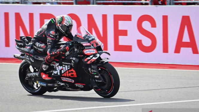 Pembalap Aprilia Racing Marco Bezzecchi 