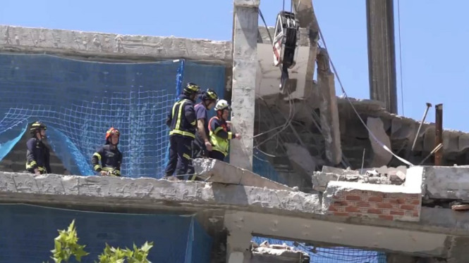 Bangunan gedung di Kota Madrid ambruk pada Selasa siang