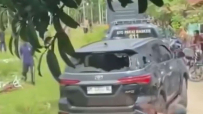 Mobil Dinas Kapolres Kuansing Dihancurkan Saat Gerebek Tambang Emas Ilegal