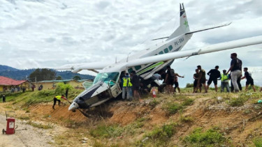Pesawat Smart Air tergelincir di lapangan terbang Tiom, Kabupaten Lanny Jaya