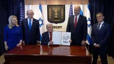 Presiden AS Donald Trump di Parlemen Israel
