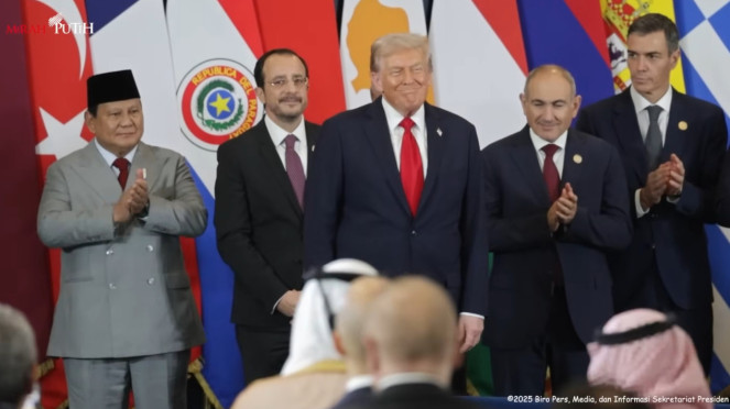 Presiden AS Donald Trump memuji Presiden RI Prabowo Subianto di KTT Perdamaian Gaza