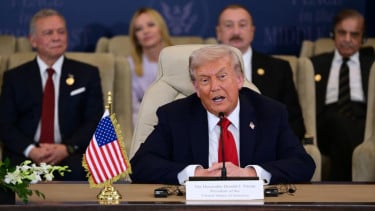 Presiden Amerika Serikat (AS), Donald Trump di KTT Perdamaian Gaza 