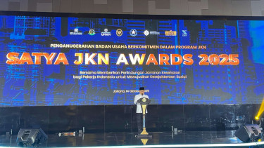 Menko PM Muhaimin Iskandar atau Cak Imin di acara Satya JKN Awards