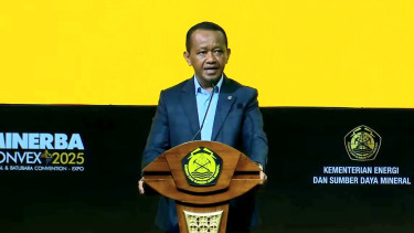 Menteri ESDM, Bahlil Lahadalia di Minerba Convex 2025