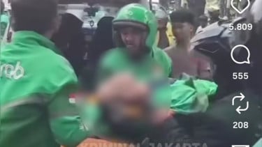Ojol ditusuk di Radio Dalam, Kebayoran Baru, Jakarta Selatan