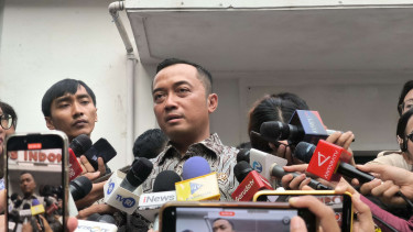Mensesneg Prasetyo Hadi di kawasan Cikini, Jakarta Pusat 