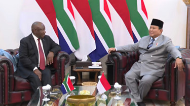 Presiden Prabowo Subianto dan Presiden Afrika Selatan Cyril Ramaphosa
