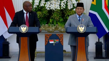 Presiden Prabowo Subianto dan Presiden Afrika Selatan Cyril Ramaphosa