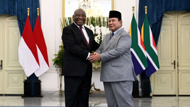 Presiden Prabowo Subianto dan Presiden Afrika Selatan Cyril Ramaphosa