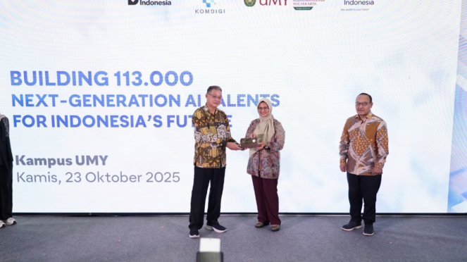Dirut Telkom Dian Siswarini saat Acara Digistar Connect di UMY, Yogyakarta