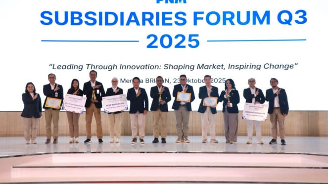 Pegadaian Raih Penghargaan Best Innovation pada acara BRI Subsidiaries Forum Q3 2025