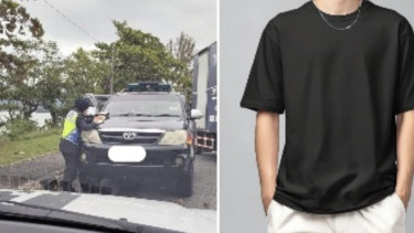 Driver ojol ditilang pakai kaos oblong