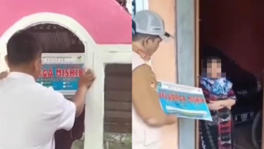 Viral! Warga Tolak Bansos Gegara Ditempeli Stiker 'Keluarga Miskin'