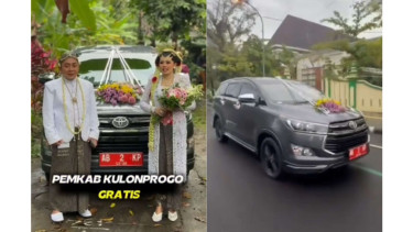 Viral Pengantin di Kulonprogo Pakai Mobil Dinas Wakil Bupati
